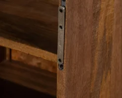 Meuble sous vasque suspendu 140 cm en manguier foncé 