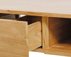 Meuble sous vasque suspendu en teck avec porte serviette 80 cm 