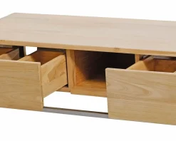 Meuble sous vasque suspendu en teck avec porte serviette 140 cm "Tika"