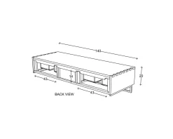 Meuble sous vasque suspendu en teck avec porte serviette 140 cm 