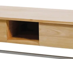 Meuble sous vasque suspendu en teck avec porte serviette 140 cm 