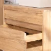 Meuble sous vasque suspendu 80 cm avec 1 tiroir "Bowdy" teck massif