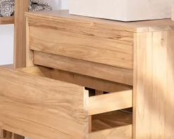 Meuble sous vasque suspendu 80 cm avec 1 tiroir "Bowdy" teck massif