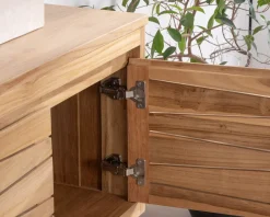 Meuble suspendu en teck pour vasque à poser