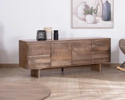 Meuble télé 160 cm design épuré Japandi 