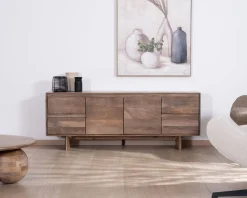 Meuble télé 160 cm design épuré Japandi 