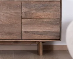 Meuble télé 160 cm design épuré Japandi 