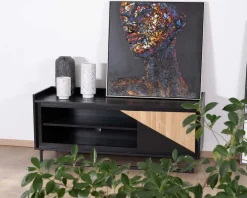 Meuble télé 140 cm en bois massif