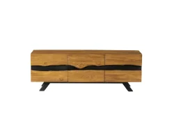 Meuble télé 160 cm en teck recyclé "Copley" esprit nature brute