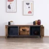 Meuble télé 175 en palissandre et acacia avec éclairage LED "Enoa"