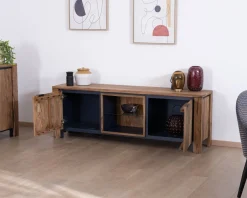 Meuble télé 175 en palissandre et acacia avec éclairage LED "Enoa"