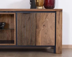 Meuble télé 175 en palissandre et acacia avec éclairage LED 