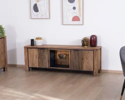 Meuble télé 175 en palissandre et acacia avec éclairage LED 