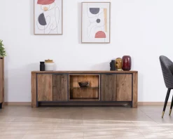 Meuble télé 175 en palissandre et acacia avec éclairage LED 