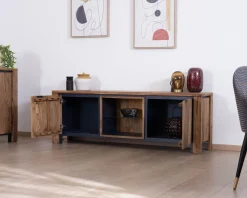 Meuble télé 175 en palissandre et acacia avec éclairage LED 