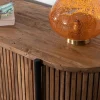Meuble télé arrondi et façades cannelées en teck recyclé "Troms" 160 cm