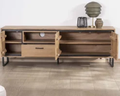Meuble télé industriel en acacia 180 cm 