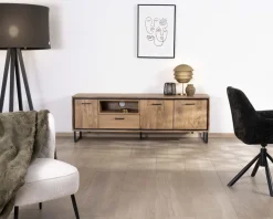 Meuble télé industriel en acacia 180 cm 