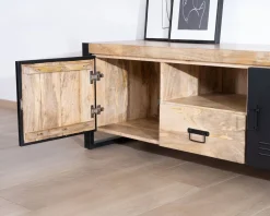 Meuble télé industriel métal et bois 150 cm "Andy"
