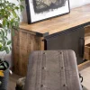 Meuble TV 180 cm à portes coulissantes métal et bois "Caractère"
