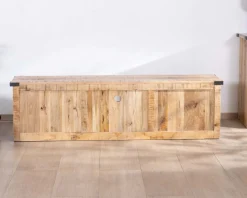 Meuble TV 180 cm à portes coulissantes métal et bois 