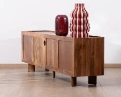 Meuble TV 175 cm en manguier massif style contemporain minimaliste 