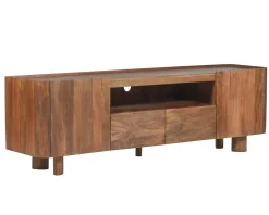 Meuble TV 175 cm en manguier massif style contemporain minimaliste 