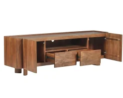 Meuble TV 175 cm en manguier massif style contemporain minimaliste 