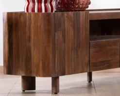 Meuble TV 175 cm en manguier massif style contemporain minimaliste 