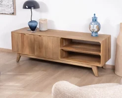 Meuble TV 170 cm en manguier massif style scandinave 
