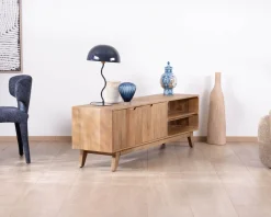 Meuble TV 170 cm en manguier massif style scandinave 