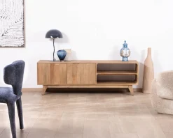 Meuble TV 170 cm en manguier massif style scandinave 