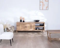 Meuble TV 160 cm en manguier "Maestro" avec double porte