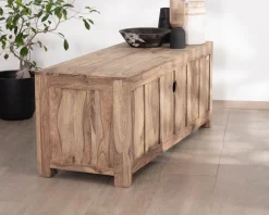 Meuble TV 150 cm en palissandre "Kalanohé" grande niche et 3 tiroirs