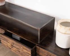Meuble TV 195 cm original en bois et métal 