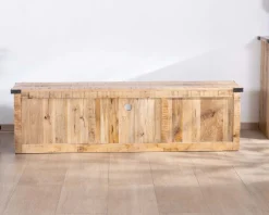 Meuble TV 160 cm porte coulissante métal et bois 