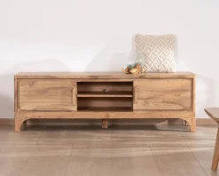Meuble TV 160 cm style zen en acacia 