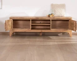Meuble TV 160 cm style zen en acacia 