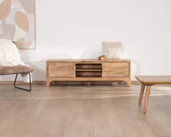 Meuble TV 160 cm style zen en acacia 
