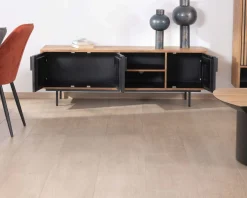 Meuble TV 3 portes en teck style rétro "Opland" 160 cm
