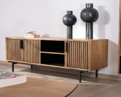 Meuble TV 3 portes en teck style rétro 