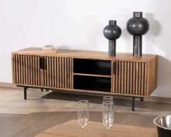 Meuble TV 3 portes en teck style rétro 