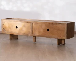 Meuble TV bas 180 cm en manguier naturel 