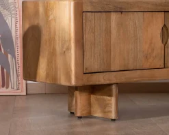 Meuble TV bas 180 cm en manguier naturel 