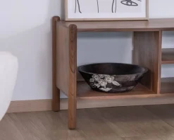 Meuble TV esprit japandi "Yona" en acacia massif 130 cm