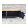 Meuble TV noir en métal et bois "Dowtoun" style atelier 220 cm