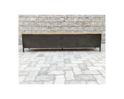 Meuble TV noir en métal et bois "Dowtoun" style atelier 220 cm
