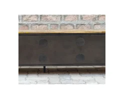 Meuble TV noir en métal et bois 