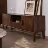 Meuble TV néo-rétro en manguier massif foncé 150 cm "Kaldo"