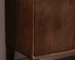 Meuble TV néo-rétro en manguier massif foncé 150 cm 